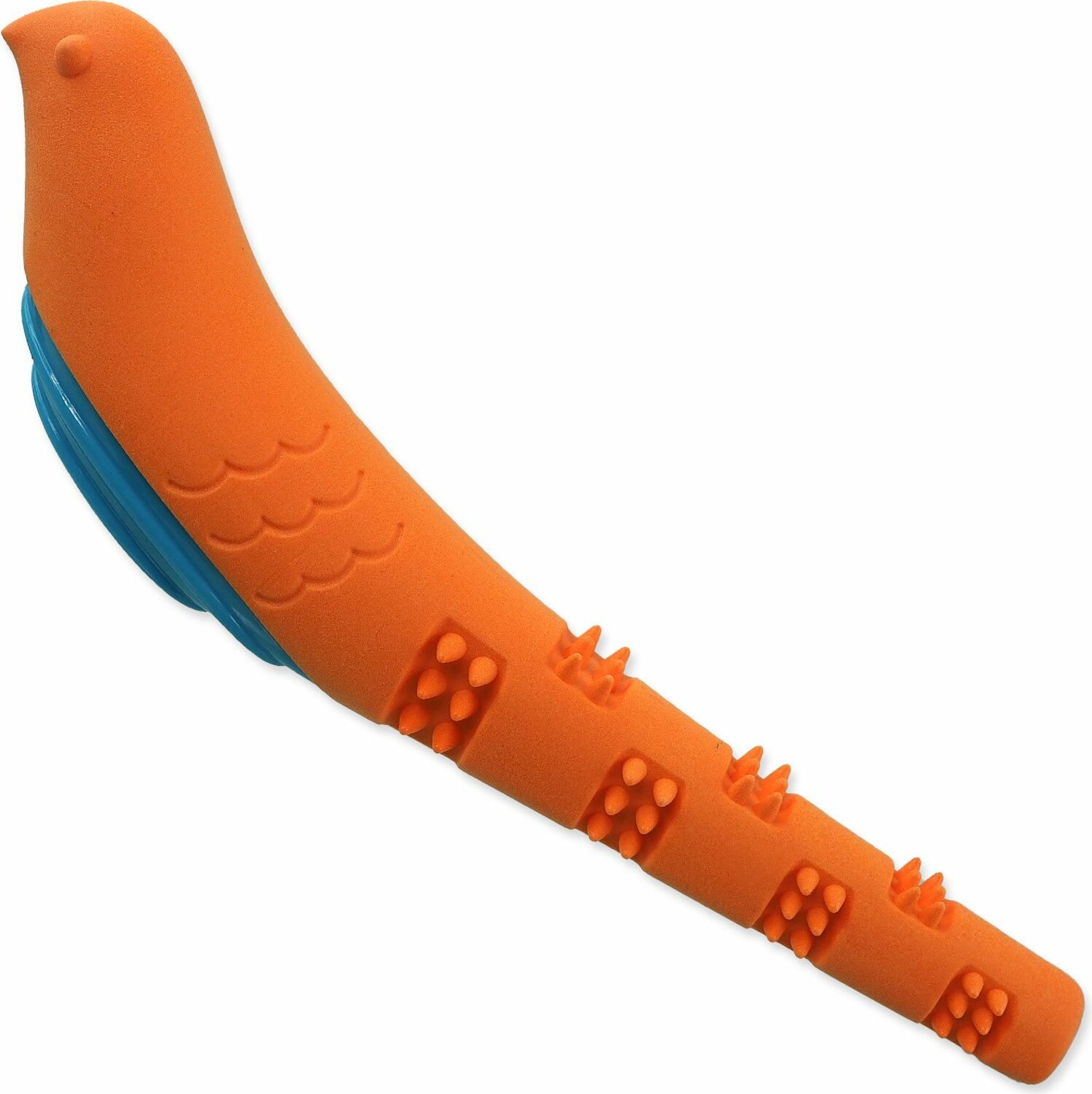 Hračka Dog Fantasy pták pískací oranžovo-modrý 32x8,9x6cm