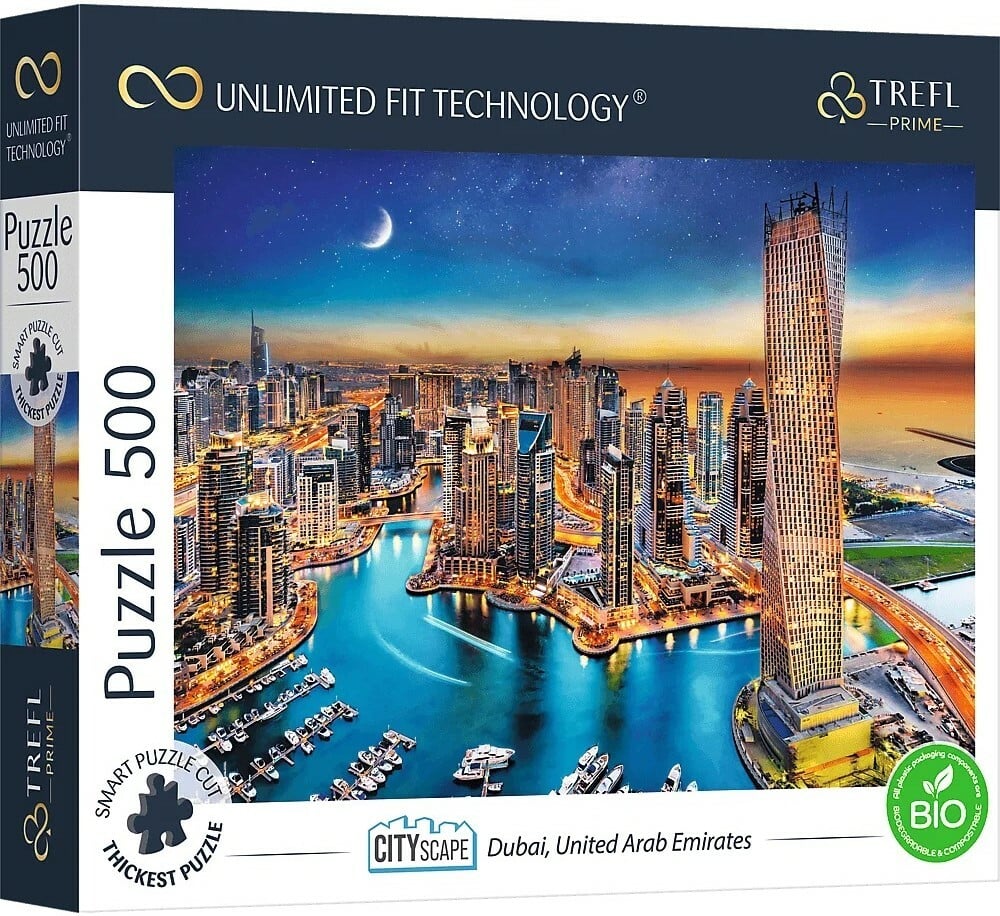 Trefl Prime puzzle 500 UFT - Panorama města: Dubaj, Spojené Arabské Emiráty