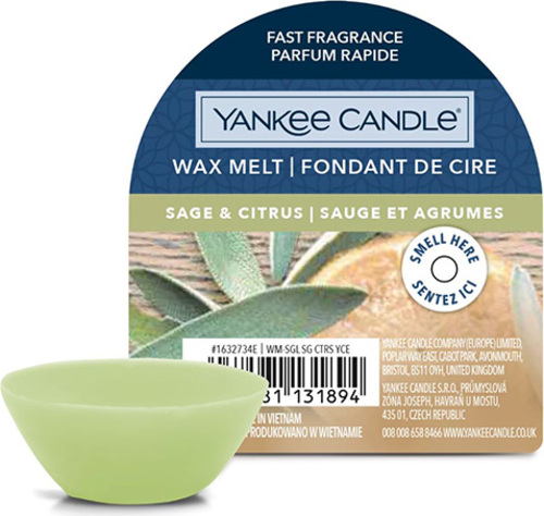 Yankee Candle, Šalvěj a citrus, Vonný vosk 22 g