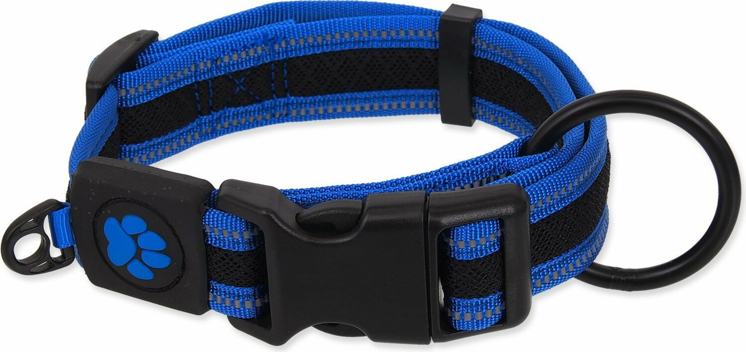 Obojek Active Dog Fluffy S modrý 2x27-41cm