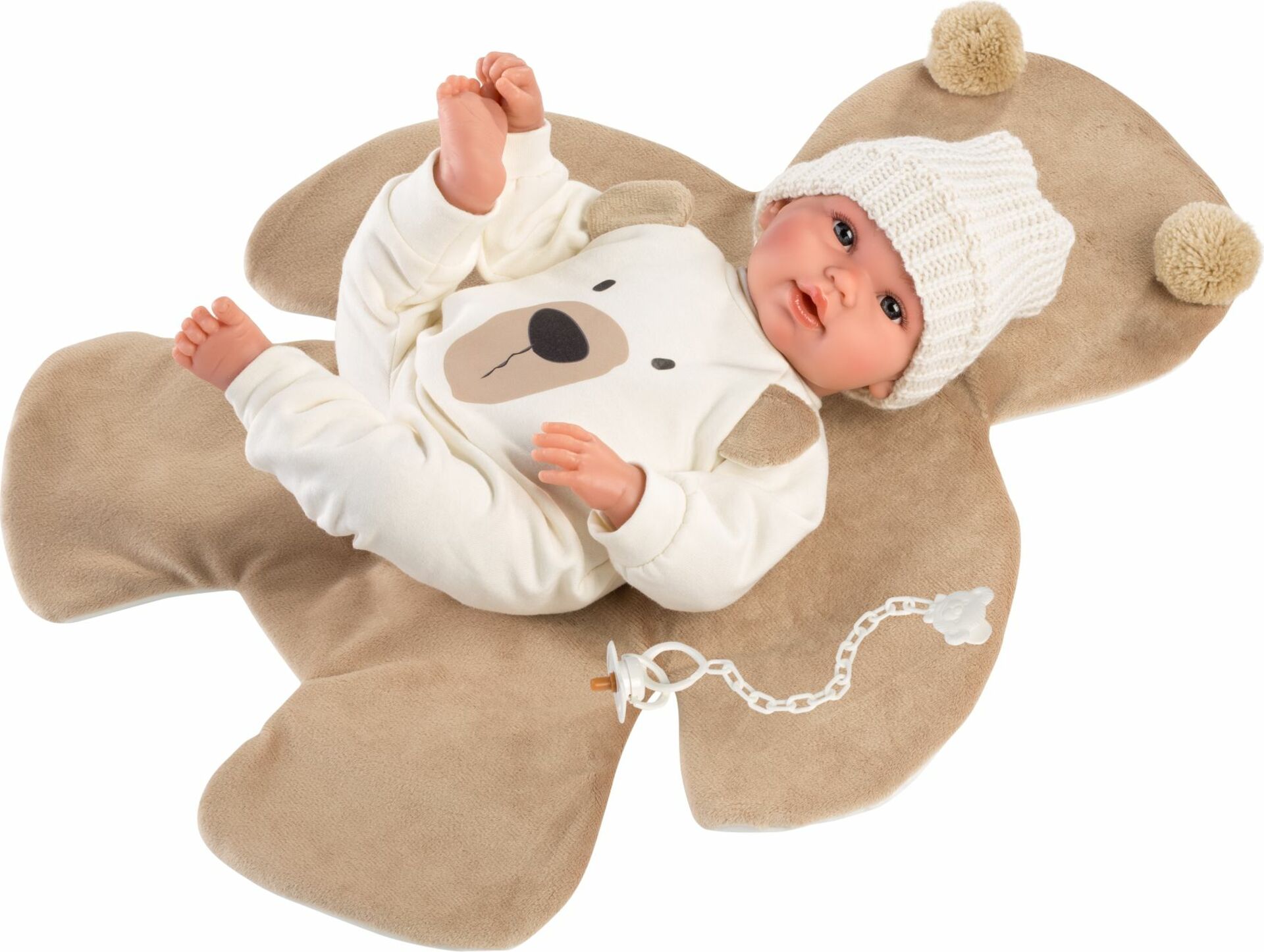 Llorens 63645 NEW BORN - realistická panenka miminko se zvuky a měkkým látkovým tělem - 36