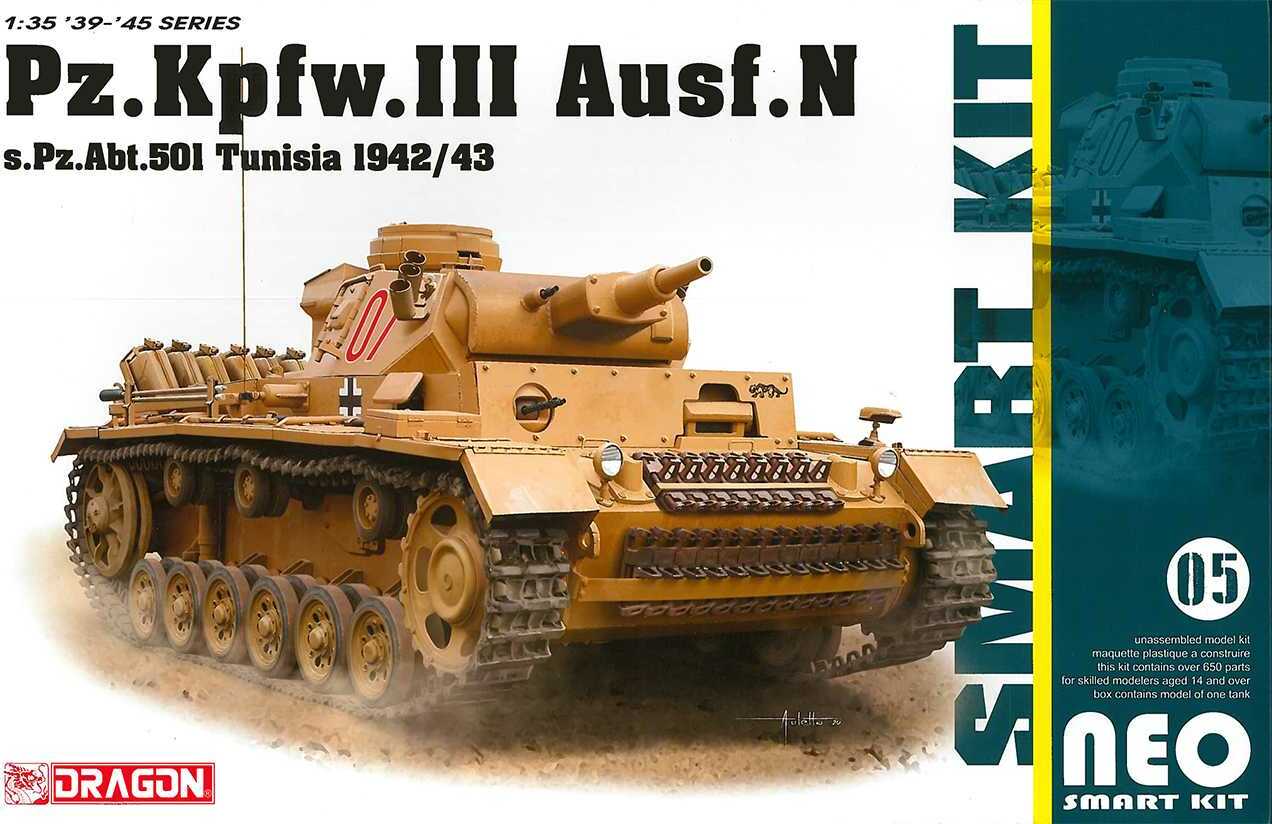 Model Kit military 6956 - Pz.Kpfw.III Ausf.N s.Pz.Abt.501 Tunisia 1942/43 (Neo Smart Kit)