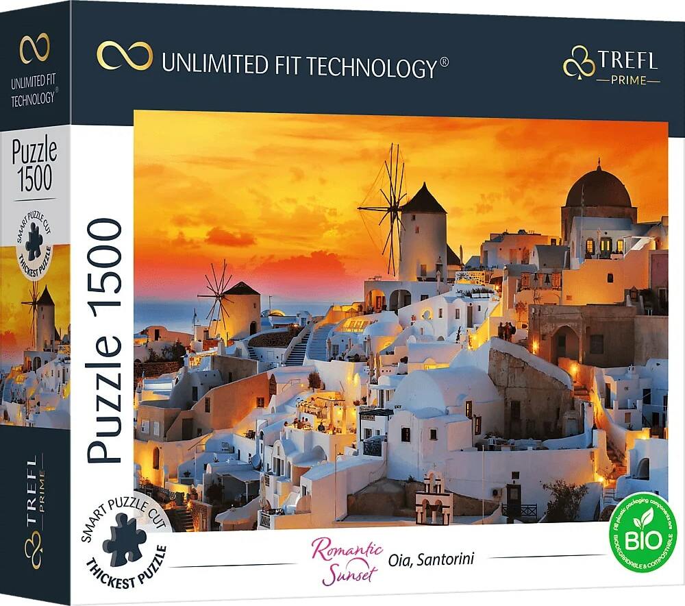 Trefl Prime puzzle 1500 UFT - Romantický západ slunce: Oia, Santorini