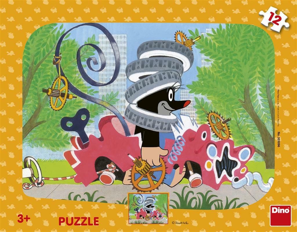 Dino Krtek opraváři 12 deskové tvary Puzzle