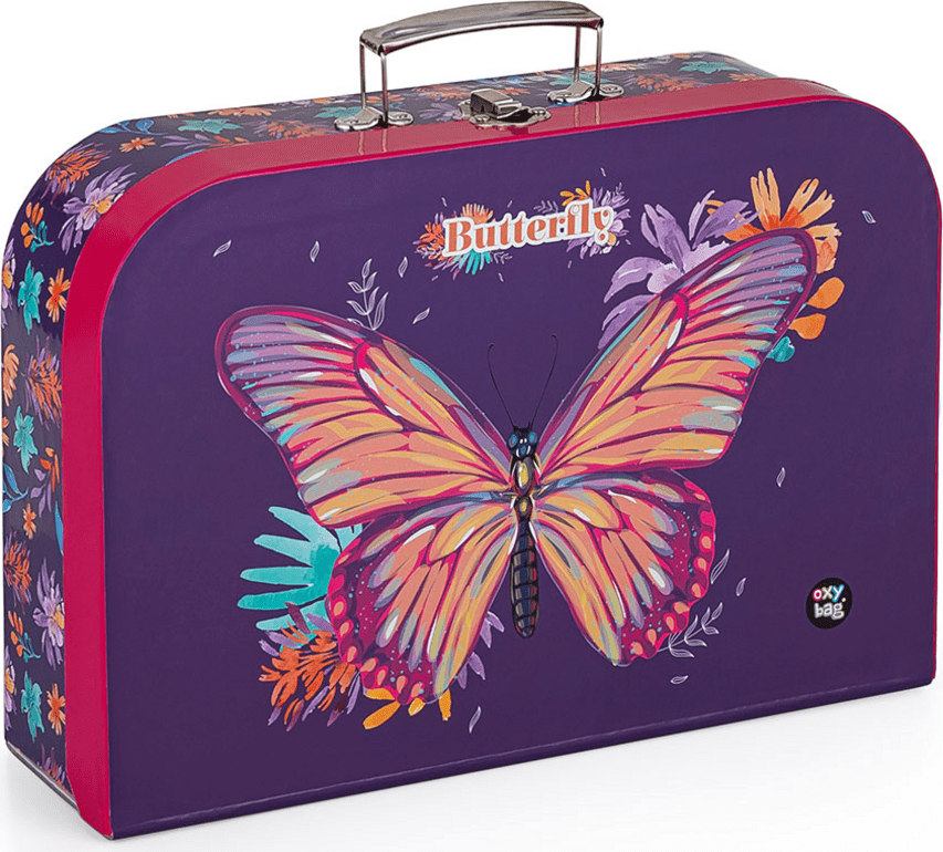 Dětský lamino kufřík - 34 cm - Motýl