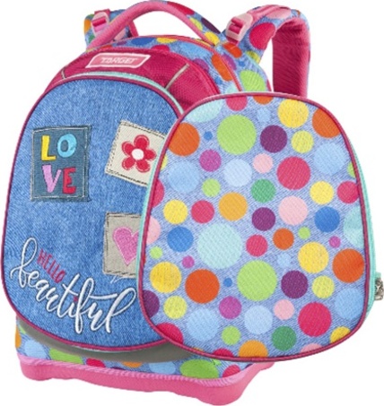 Školní batoh Target, Barevné tečky, růžovo-modrý