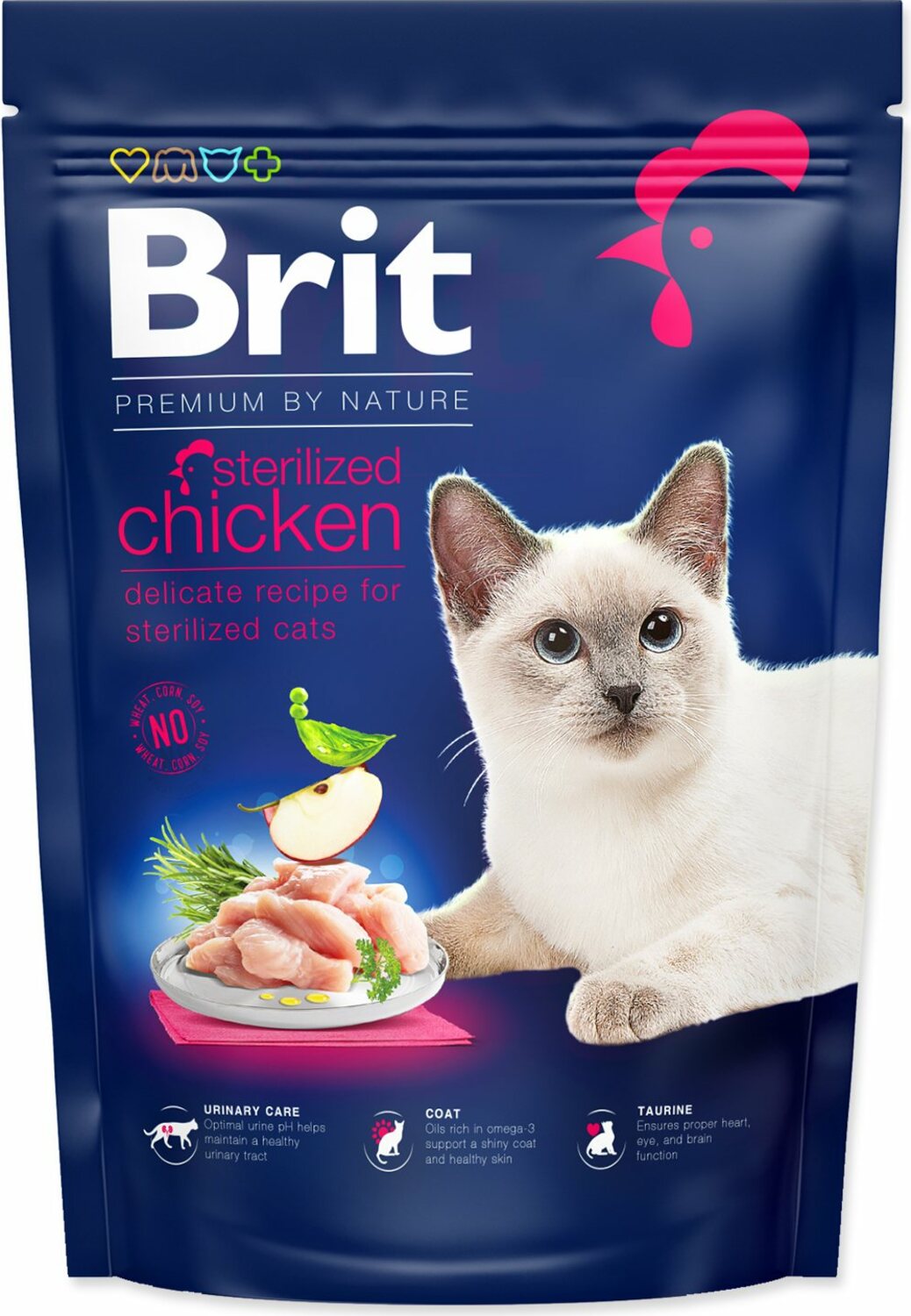 Krmivo Brit Premium by Nature Cat Sterilized Chicken 800g