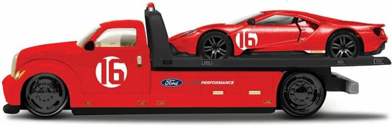 Maisto Flatbed - 2022 Ford GT Heritage Edition, červený, s číslom 16, 1:64