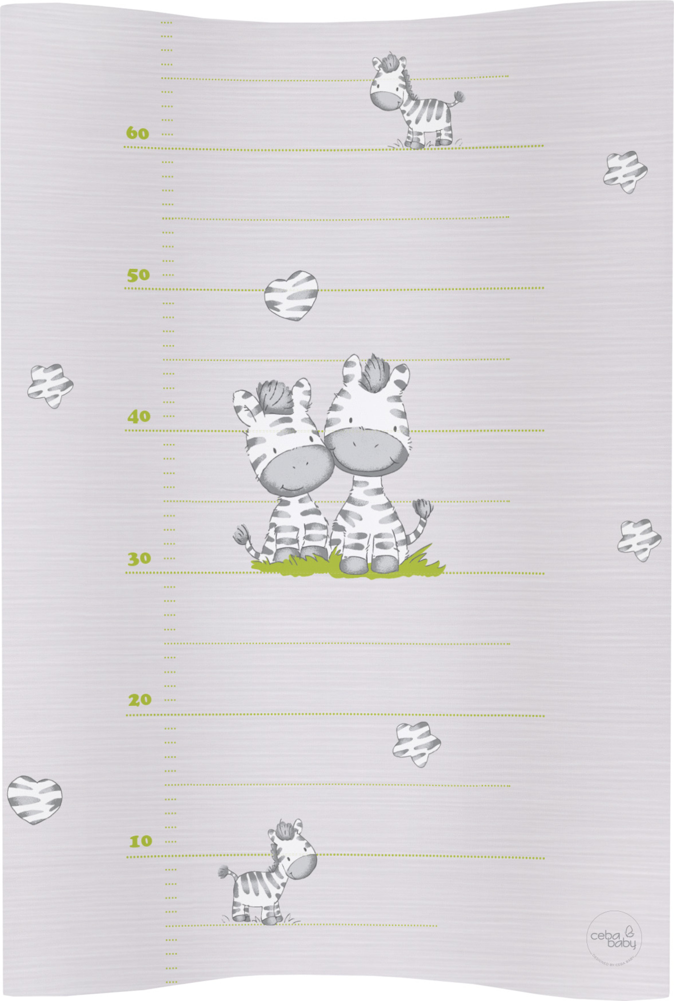 CEBA Podložka přebalovací 2-hranná měkká COSY (50x70) Zebra šedá