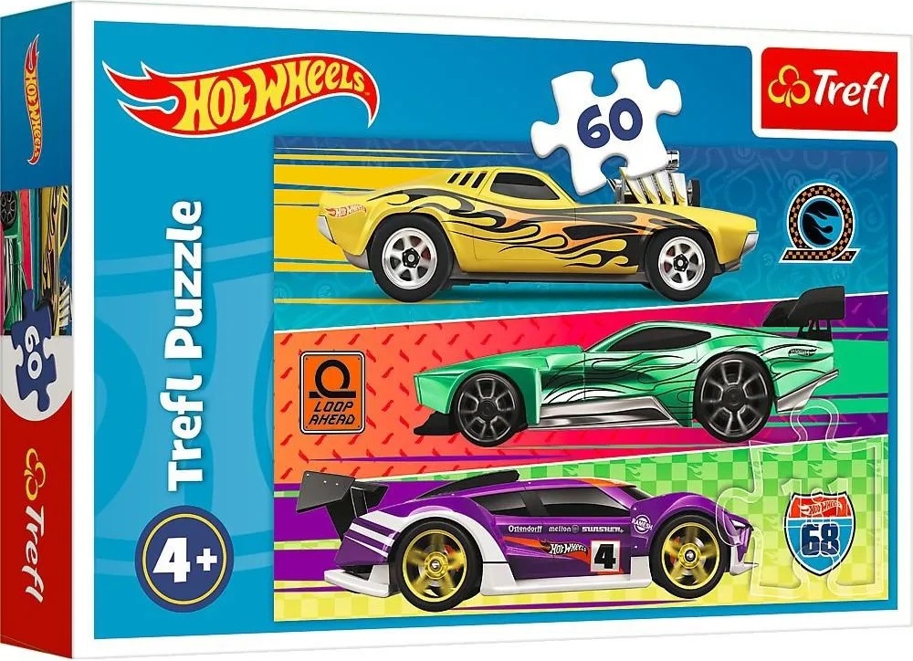 Trefl puzzle 60 dílků - Hot Wheels Racing