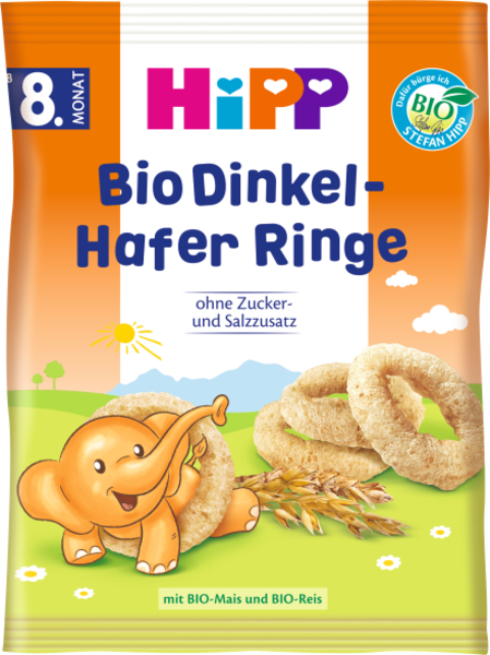 HiPP BIO Špaldové-ovesné prstýnky od 8. měsíce, 30 g