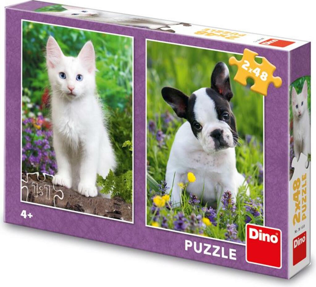 Dino Buldoček a kotě 2 x 48 Puzzle