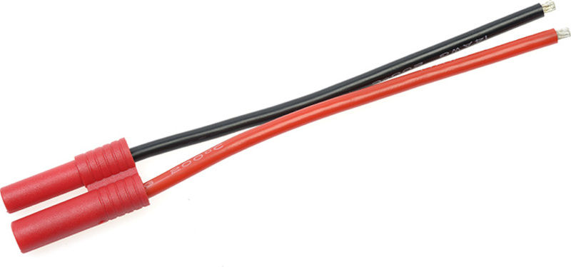 Konektor zlacený 4.0mm samec s kabelem 14AWG 10cm