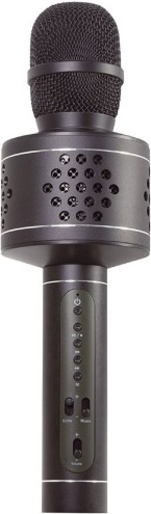 Mikrofon Karaoke Bluetooth černý na baterie s USB kabelem