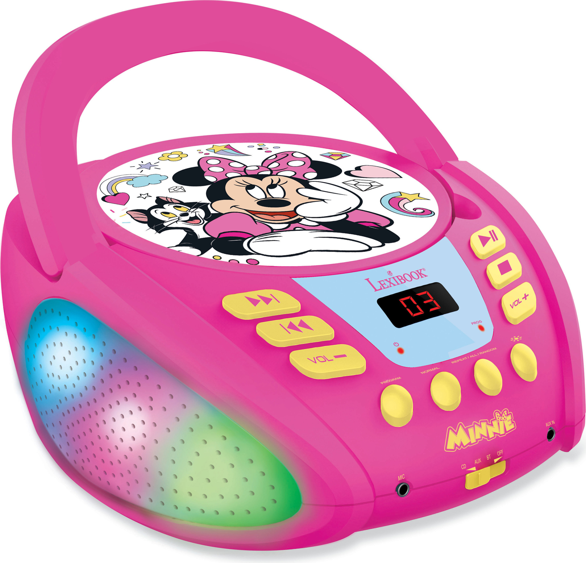 Svítící Bluetooth CD přehrávač Myška Minnie