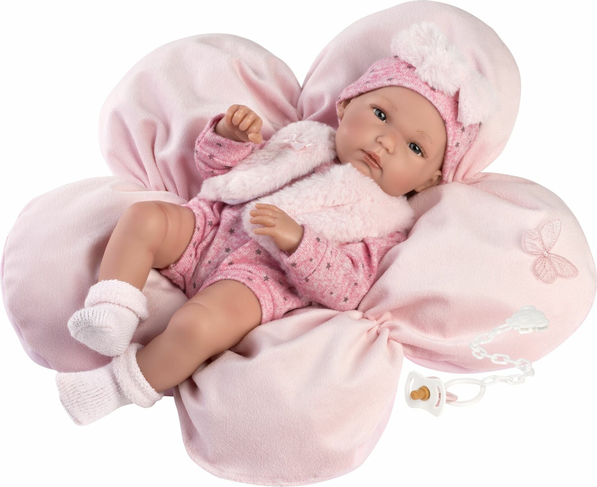 Llorens 63592 NEW BORN DÍVKO- realistická panenka miminko s celovinylovým tělem - 35 cm