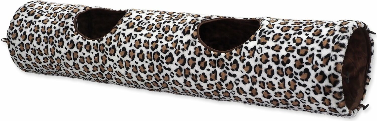 Tunel Magic Cat plyš, vzor leopard 120x24cm