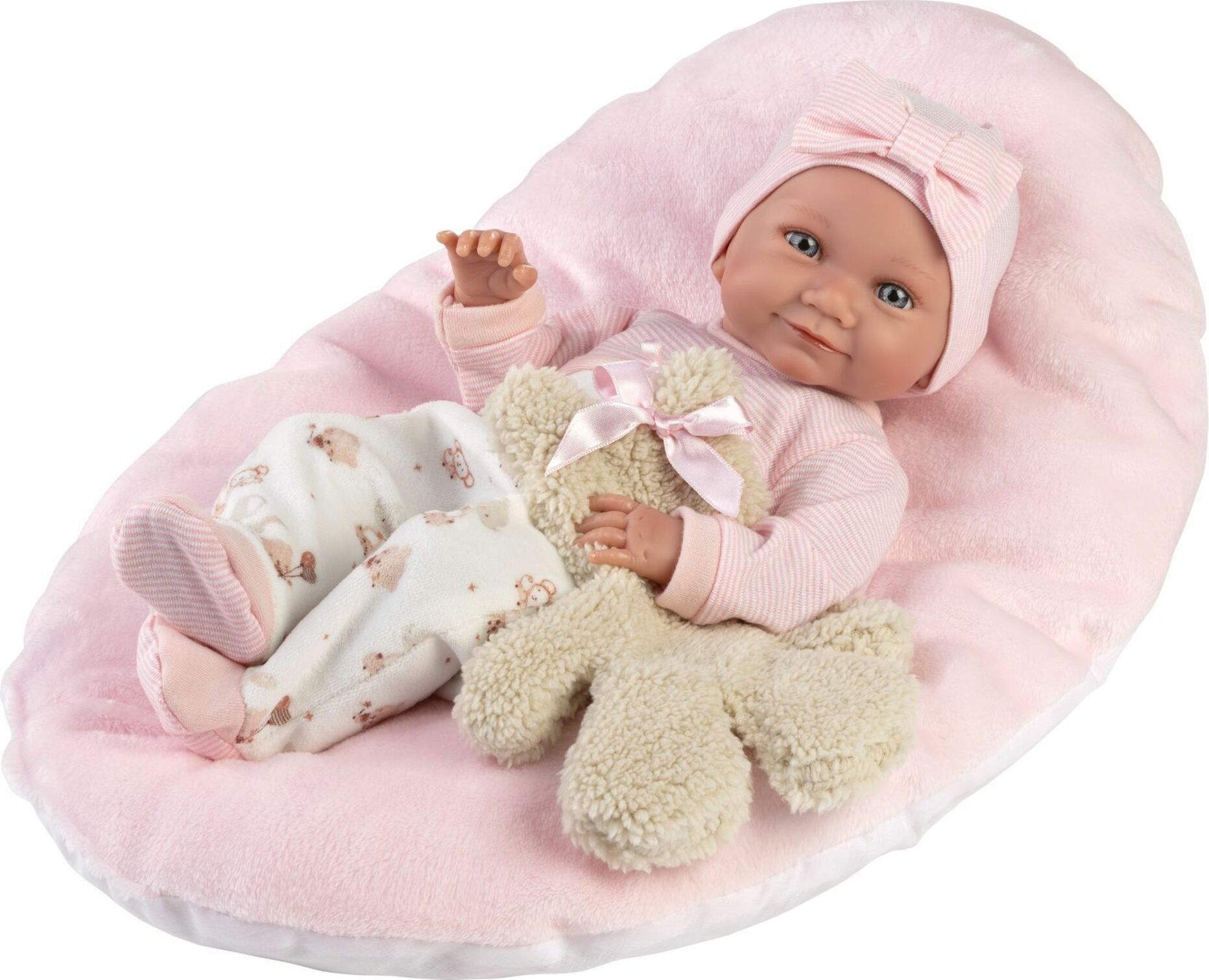 Llorens 73808 NEW BORN dievčatko - realistická panenka miminko s celovinylovým tělem - 40