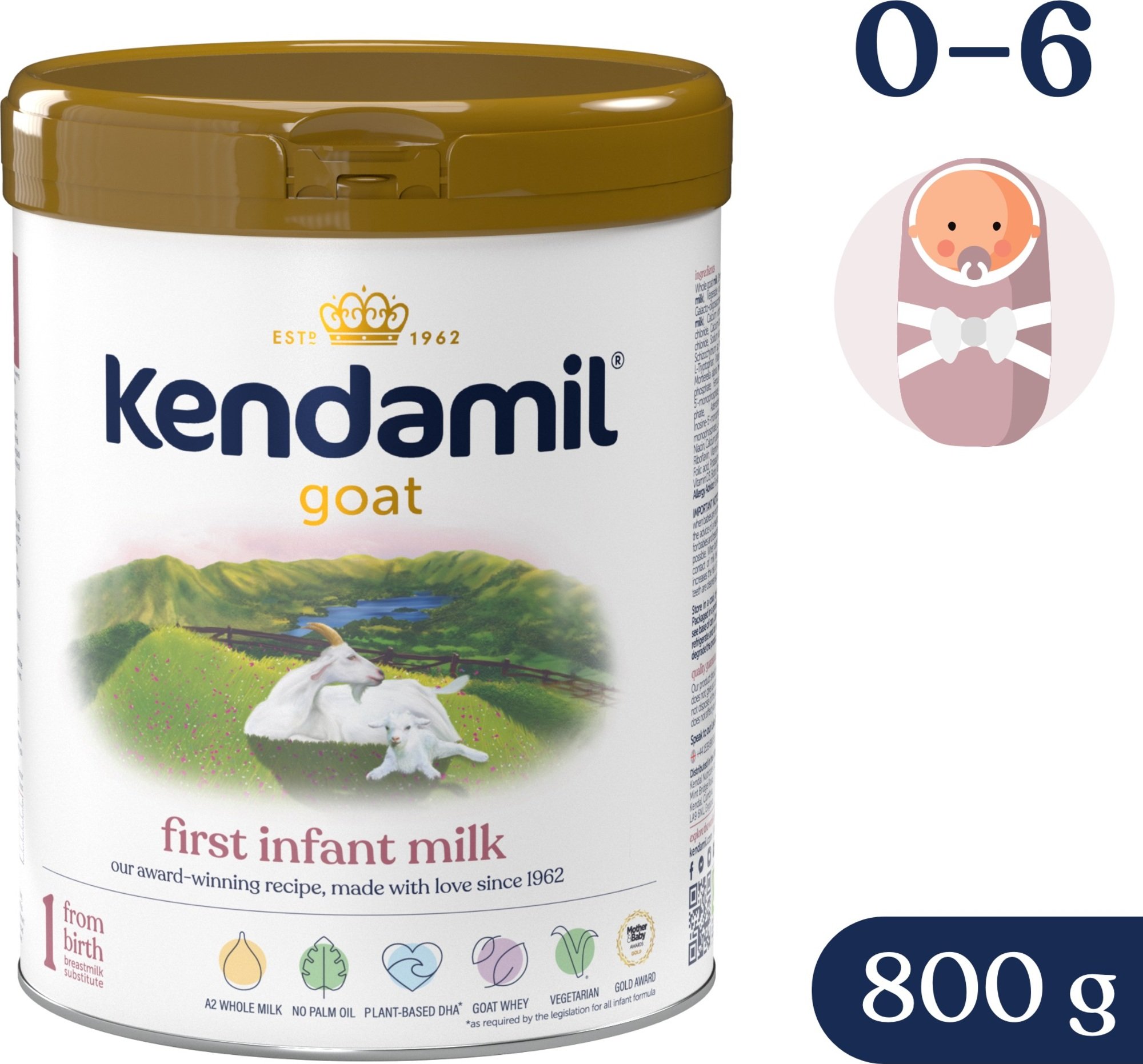 KENDAMIL Kozí počáteční mléko 1 (800 g) DHA+
