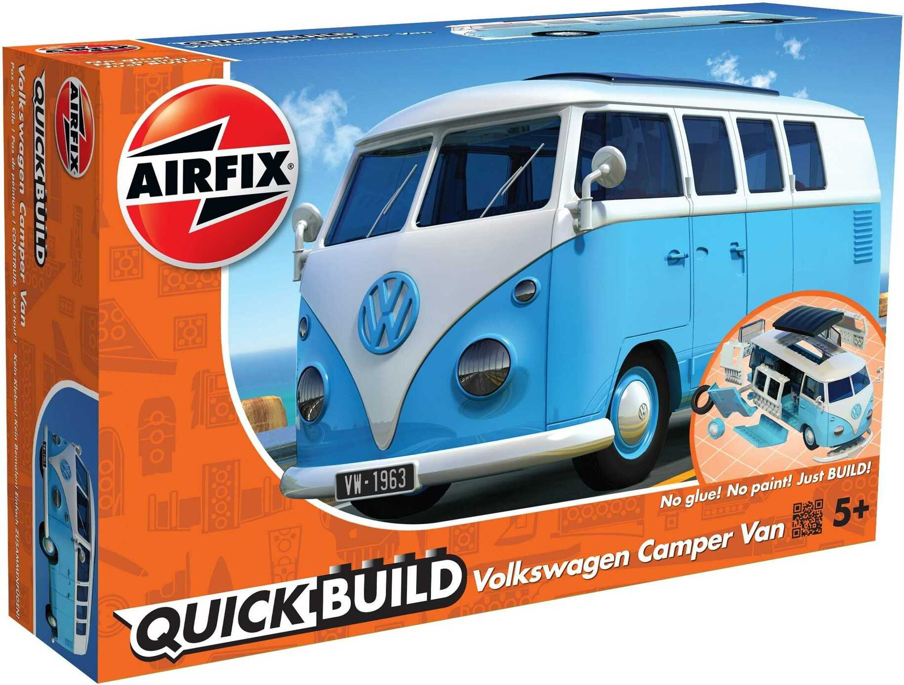 Quick Build auto J6024 - VW Camper Van - modrá