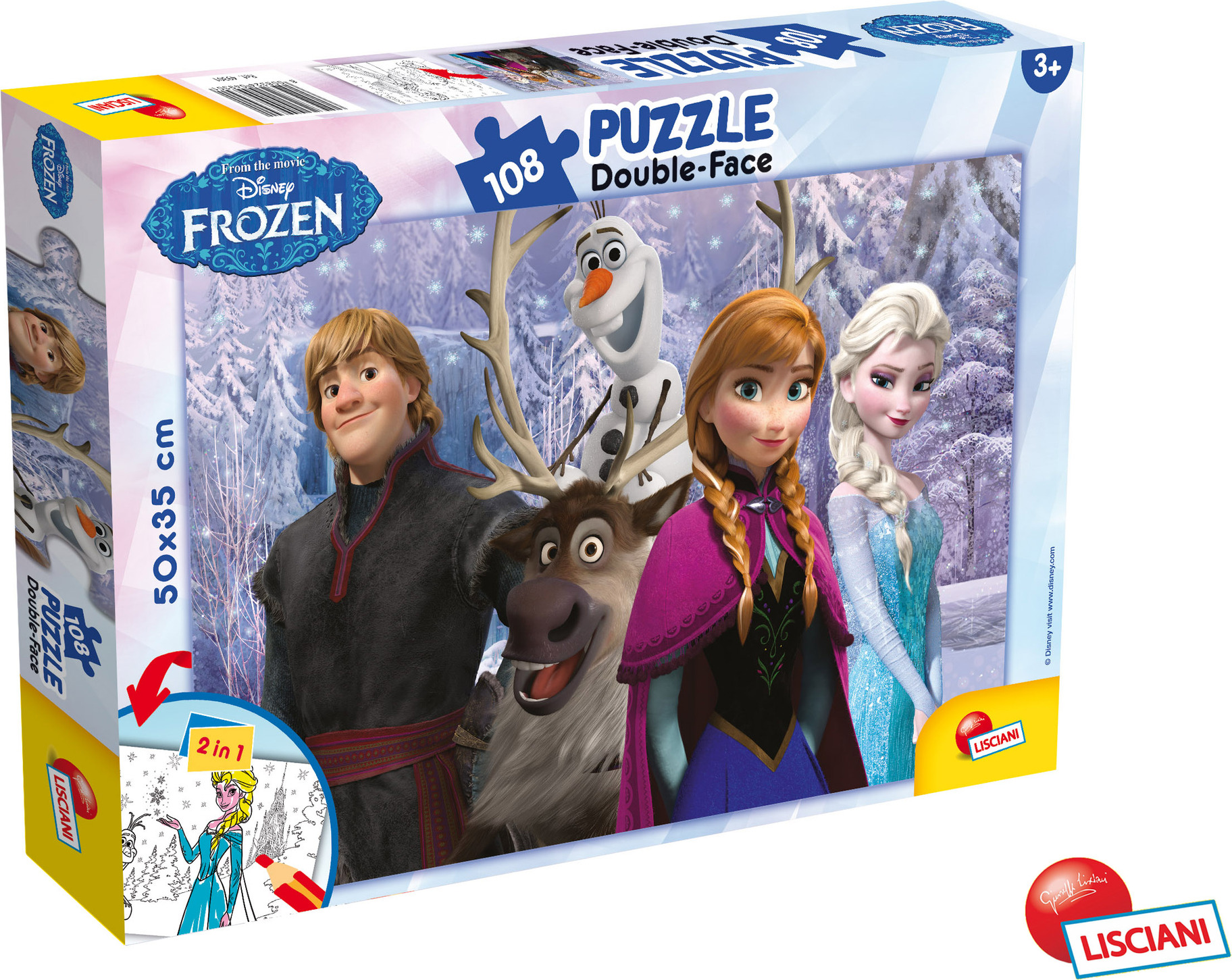 Frozen Puzzle double-face 108 dílů