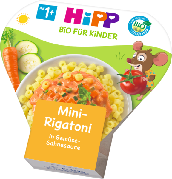 Příkrm zeleninový BIO Mini Rigatoni se zeleninou ve smetanové omáčce 250g Hipp