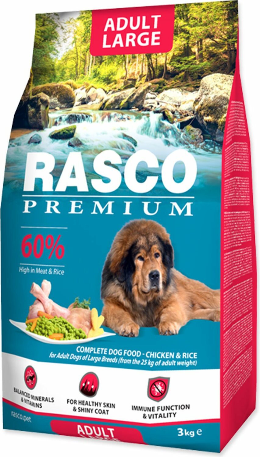 Krmivo Rasco Premium Adult Large kuře s rýží 3kg