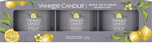 Yankee Candle, Černý čaj s citronem, Sada votivních svíček 3 x 37 g