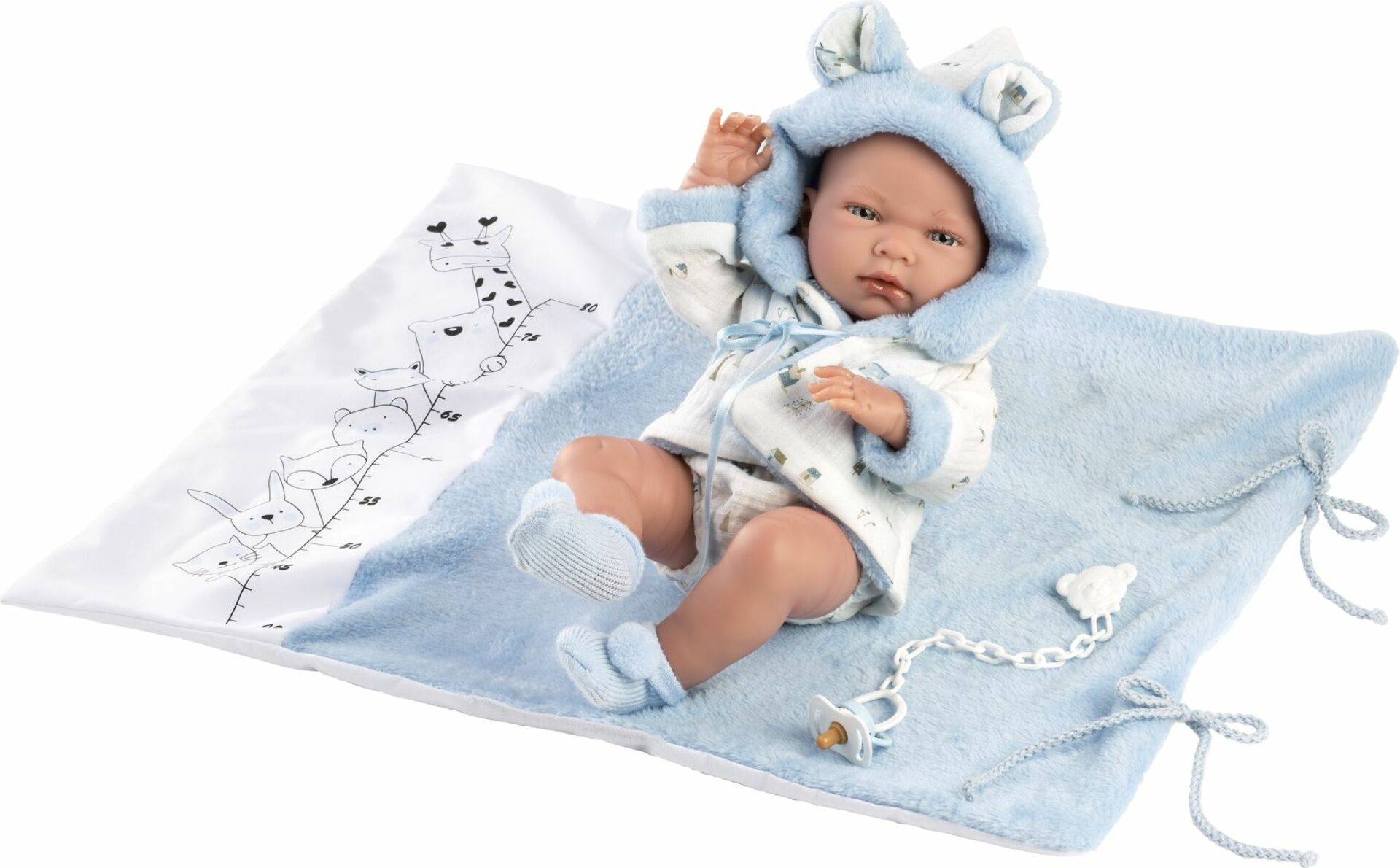 Llorens 73897 NEW BORN CHLAPEK - realistická panenka miminko s celovinylovým tělem - 40