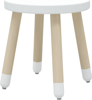 Flexa Dřevěná židle bez opěradla pro děti bílá Dots