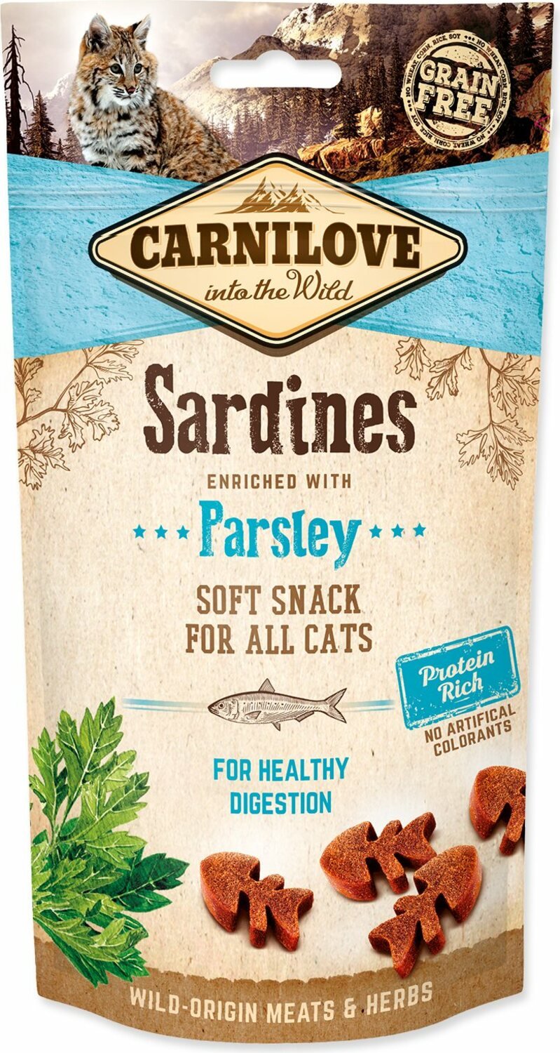 Pochoutka Carnilove Cat Soft Snack sardinky s petrželkou 50g