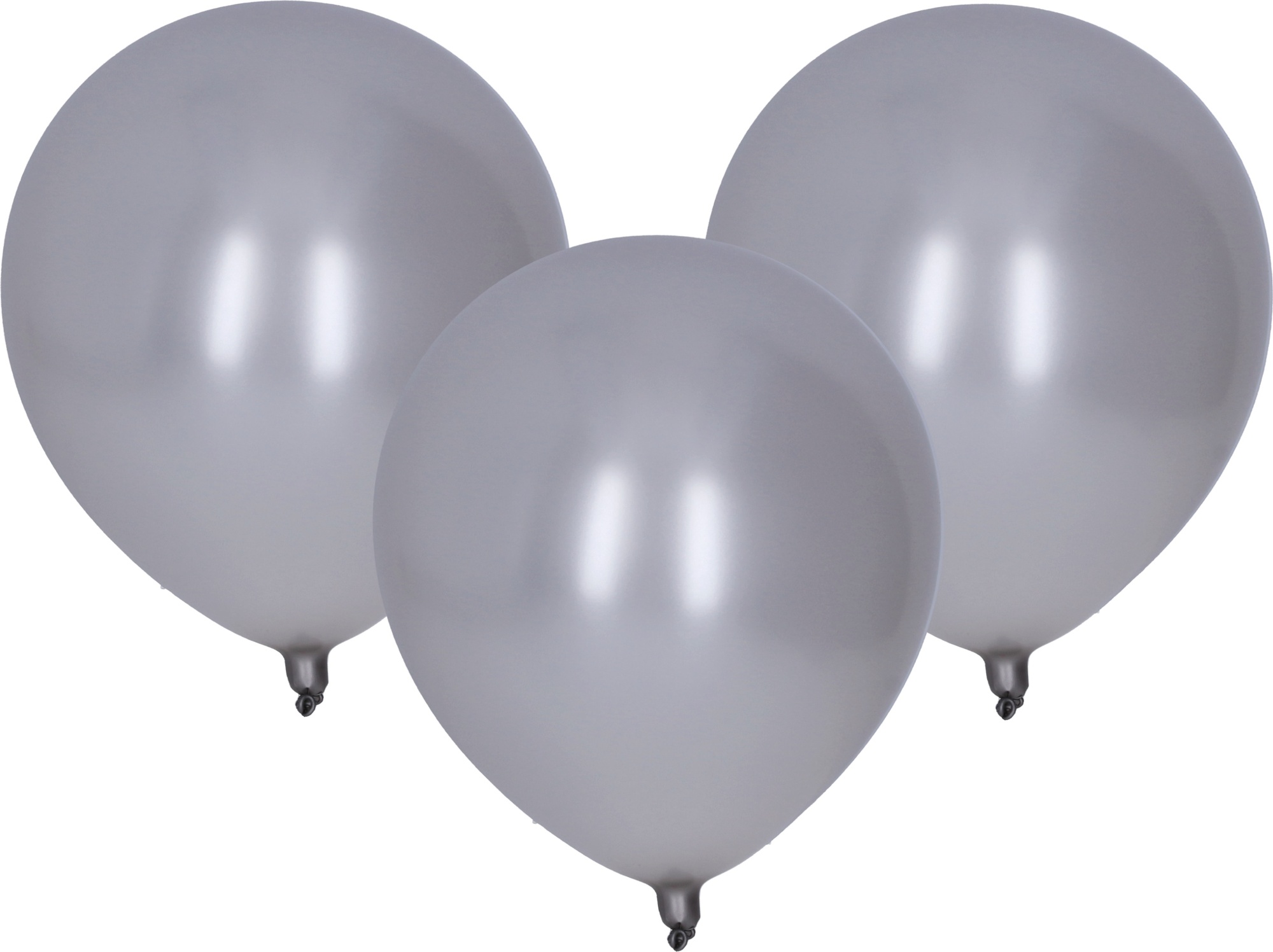 Balónek nafukovací 30cm - sada 10ks, metalický stříbrný
