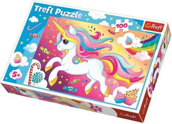 Trefl Puzzle 100 dílků - Jednorožec se sladkostmi