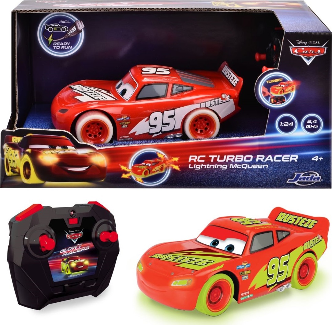 RC Cars Blesk McQueen Turbo Glow Racers 1:24