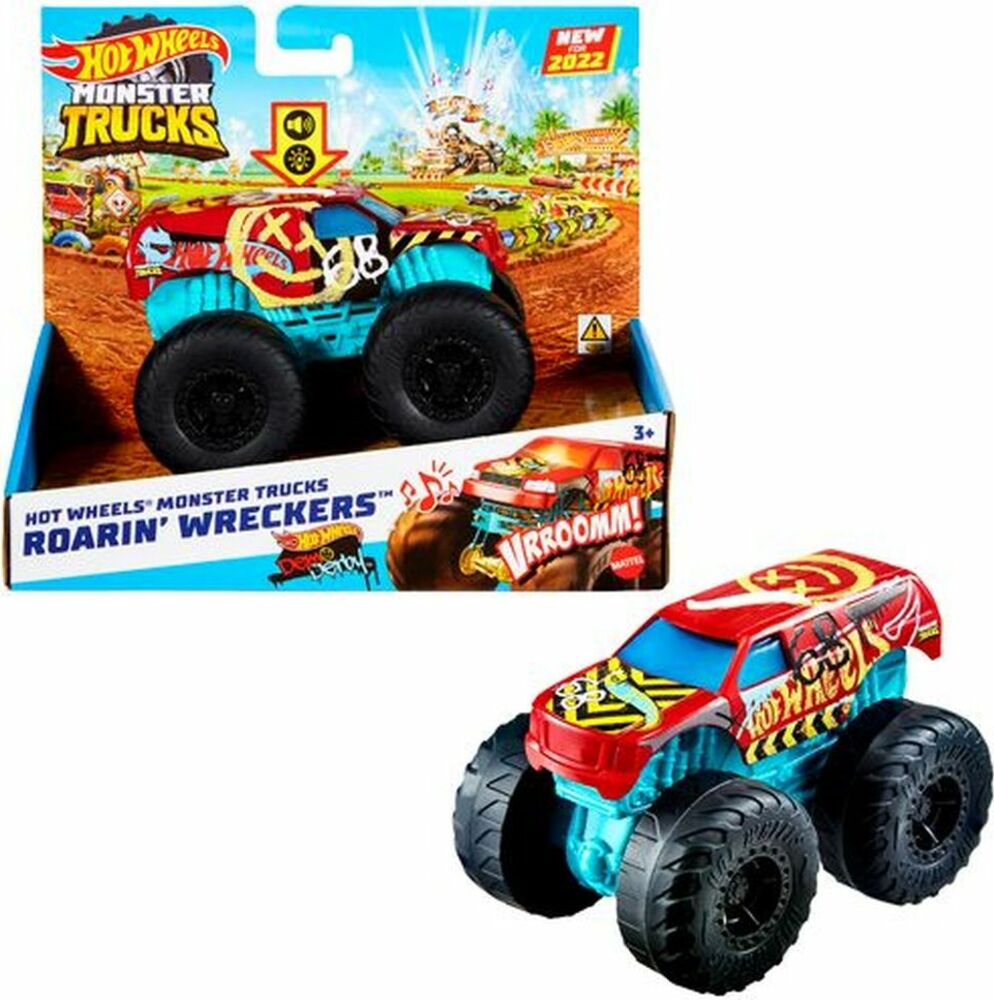 Mattel Hot Wheels Monster trucks svítící a rachotivý vrak asst