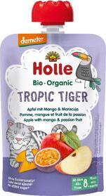Hollis Tropic Tiger Bio ovocné pyré jablko, mango a maracuja, 100 g (8 m +)