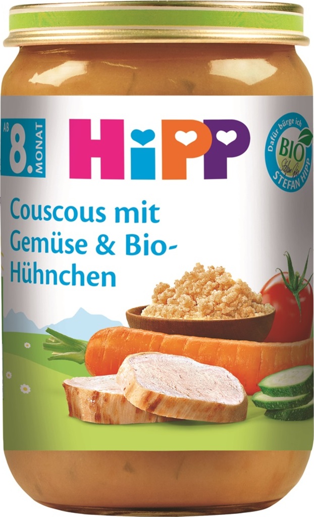 HiPP BIO Kuskus s zeleninou a kurčecím masem 220 g, od 8. měsíce