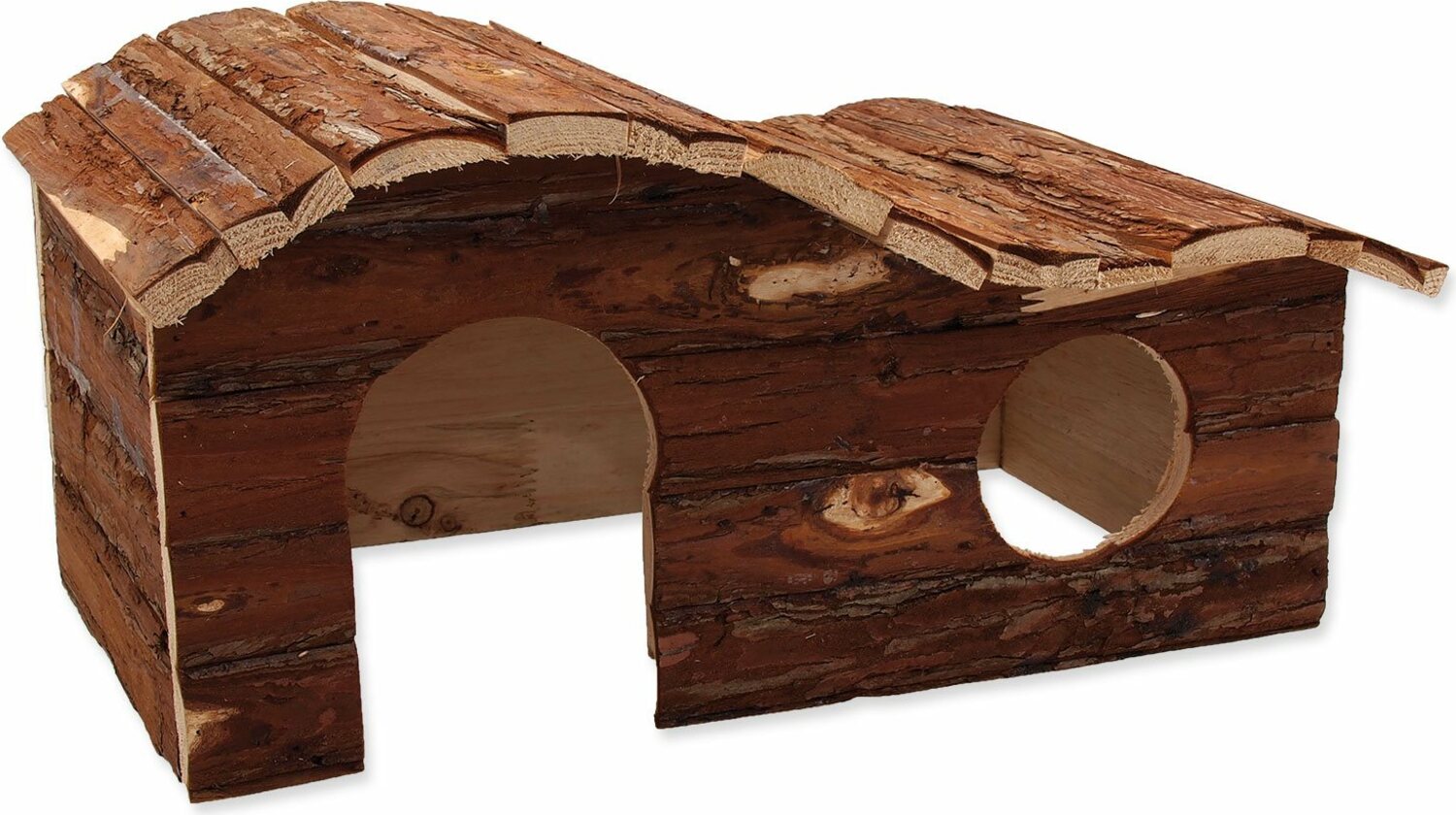Domeček Small Animals Kaskada dřevěný s kůrou 43x28x22cm