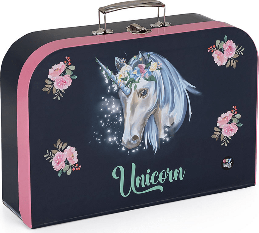 Dětský lamino kufřík - 34 cm - Unicorn Flower