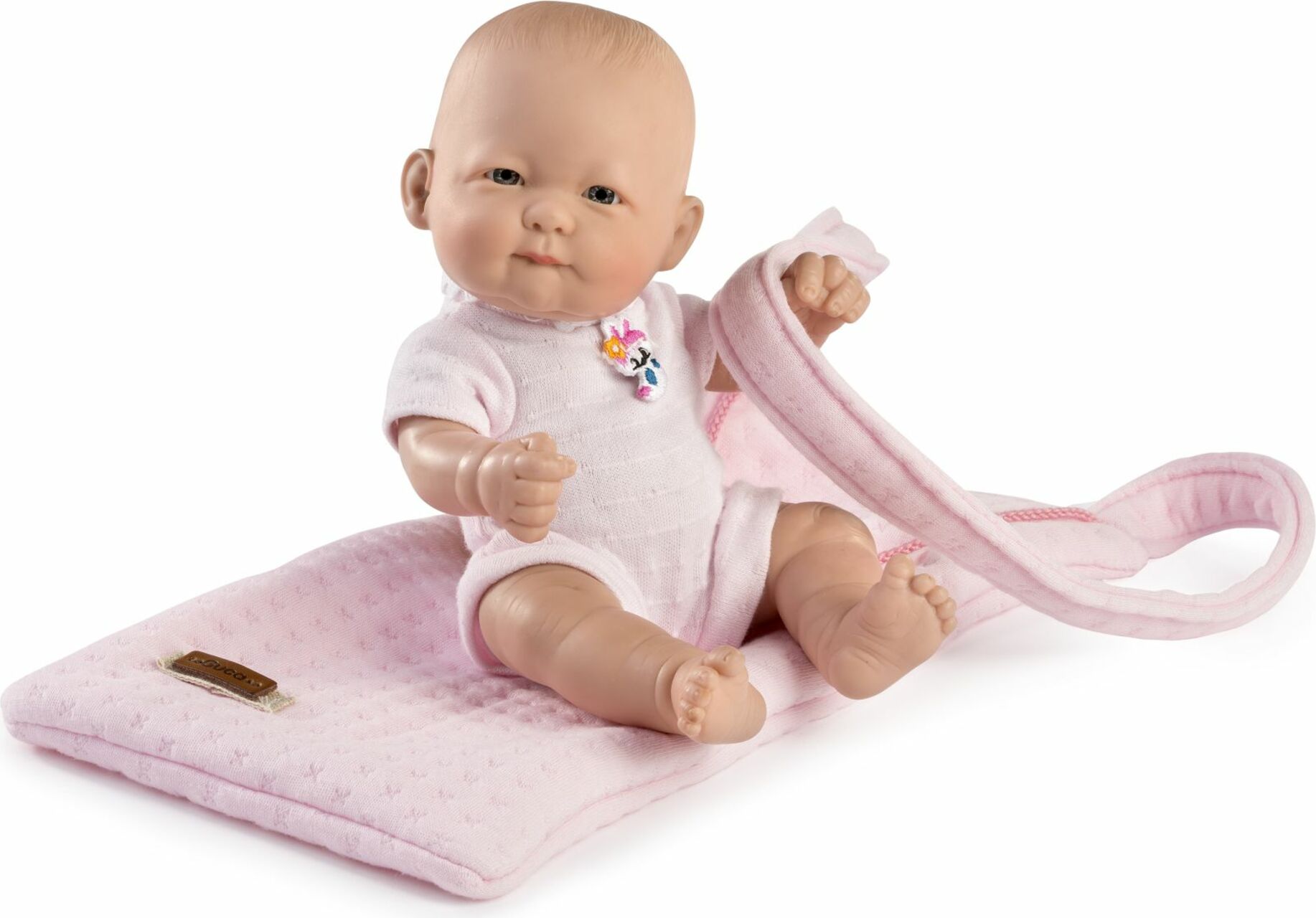 Guca 946 NEW BORN HOLIČKA - realistická panenka miminko s celovinylovým tělem - 25 cm