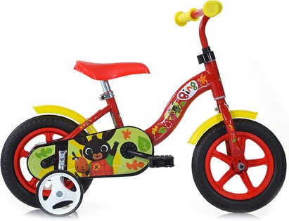 Dino Bikes Kinderfahrrad 10 Zoll Rot - TÜV Geprüftes Kinderrad Mit Stützrädern