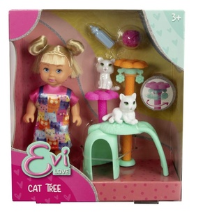  Evička Puppe mit Kratzbaum für Katzen - Puppen Evi Love 