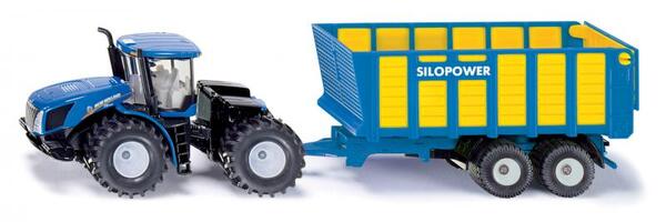 Modellino trattore New Holland con rimorchio in metallo Siku scala