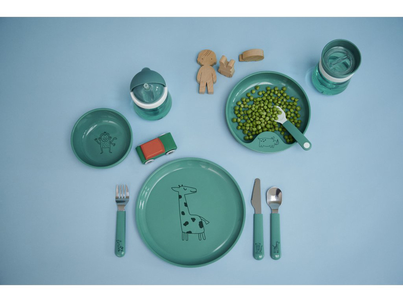 MEPAL Set da pranzo per bambini Mio 3 pezzi Turchese - Piatti e posate per  bambini