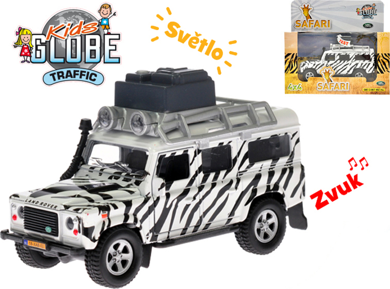 Kids Globe Verkehrsauto Land Rover Safari 14 cm Metall rückwärts mit  Batterien/Licht und Ton - Autos