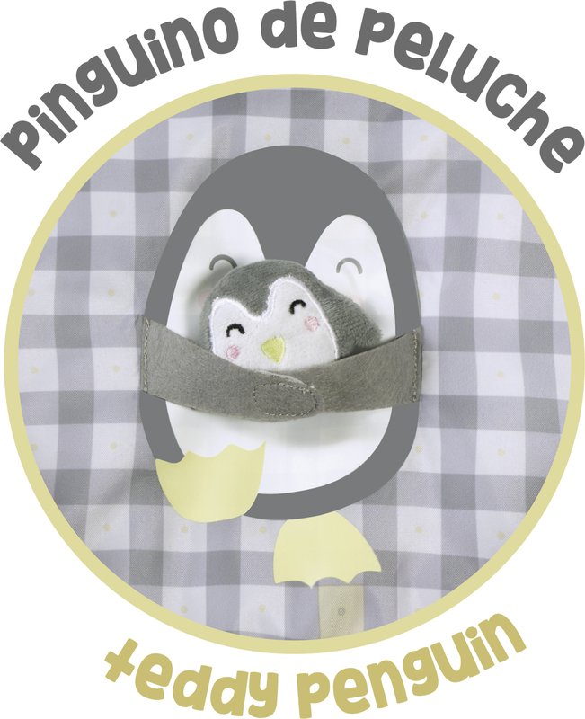 Cubo portaoggetti Pinguino di tessuto per la cameretta dei bambini