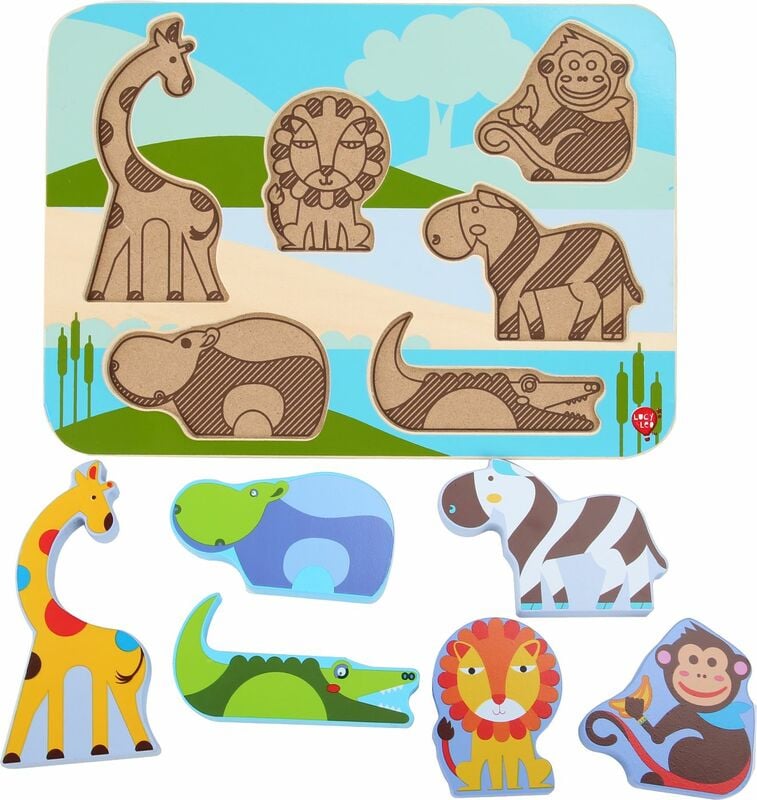 Fuchs Holzpuzzle mit Safari Tiere Teilen Puzzles Kinderspiel Lernspielzeug DE 
