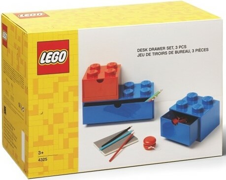 Scatole da scrivania LEGO® con cassetto Multi-Pack 3 pezzi - rosso