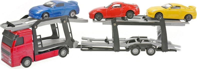 2-Play Traffic Autotransporter Metall 26cm 1:60 + 3 Autos - Autos