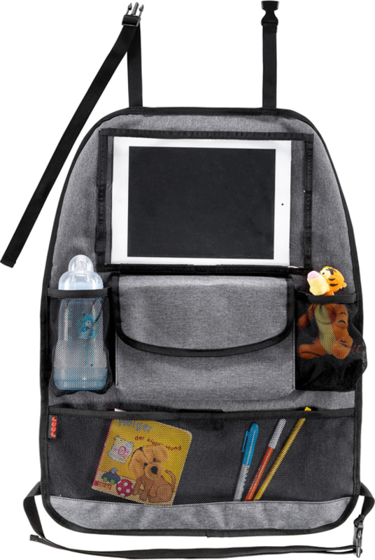 REER Reiseorganizer mit TravelKid Entertain Tablet-Tasche - Sitzschoner